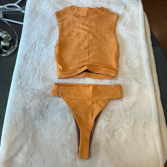 New! SET Acacia Costa dual ribbed top and bottom honey 45646 - Picture 3 of 7